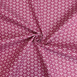 Printed Cotton SAIJO White / Raspberry